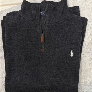 Polo by Ralph Lauren Men's Charcoal Zip-Up Sweater